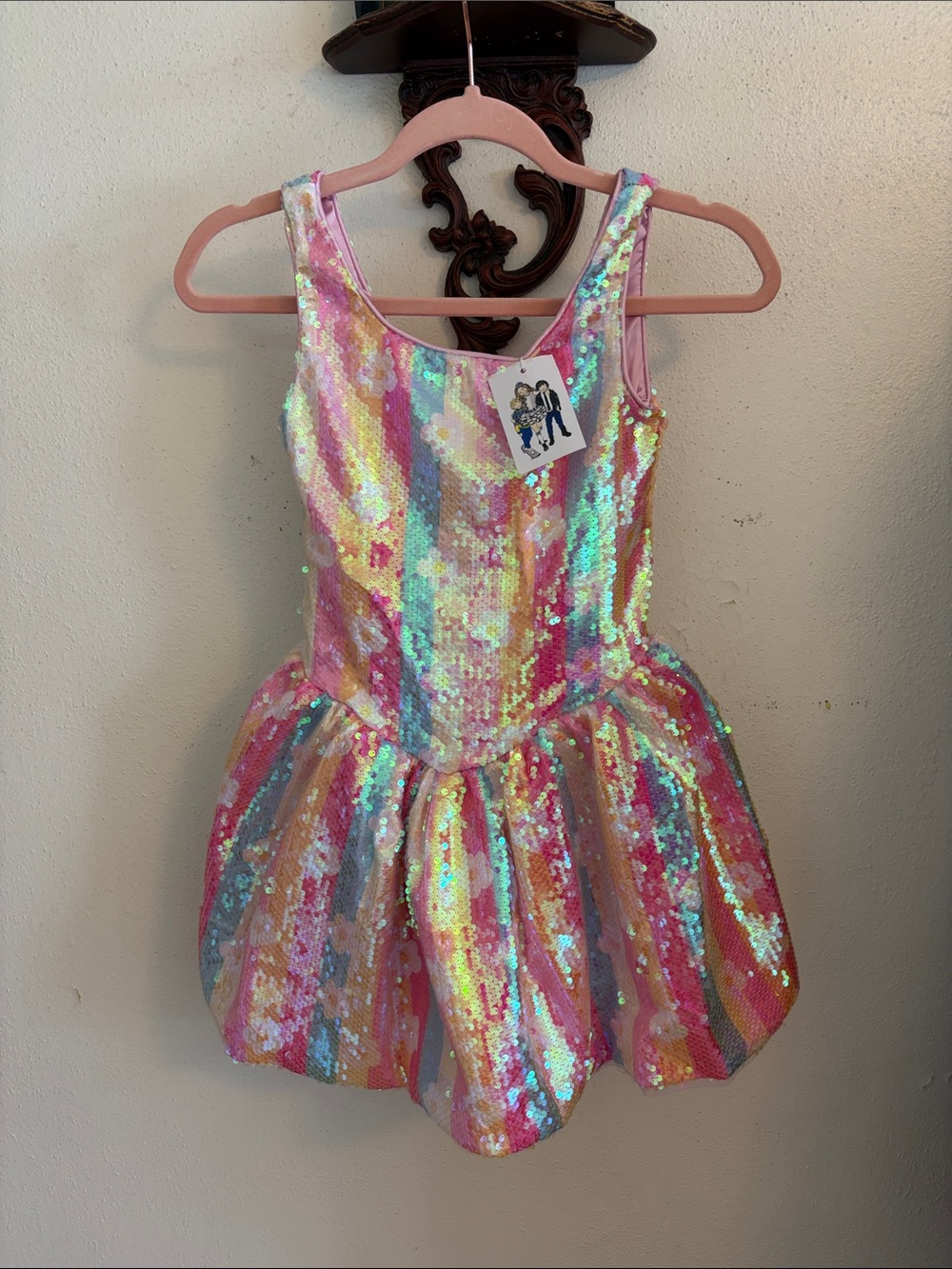 Lola and the Boys sequin sleeveless daisy dress